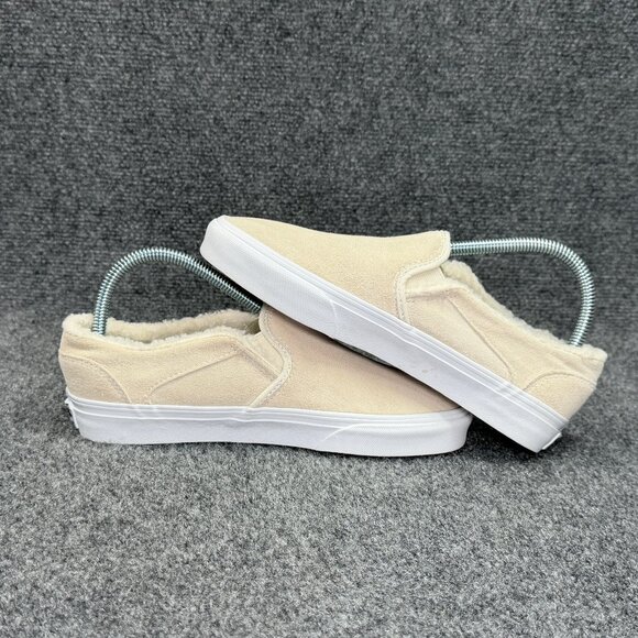 Vans Slip On Shoe Womens Size 7 Tans Suede Shearling Cuff Athletic Skate Sneaker - Picture 7 of 11